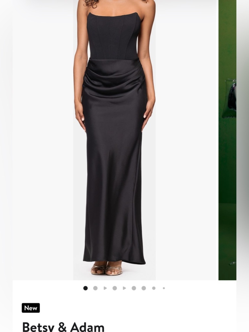 Betsy y Ada Black strapless mixed media gown  dress 👗